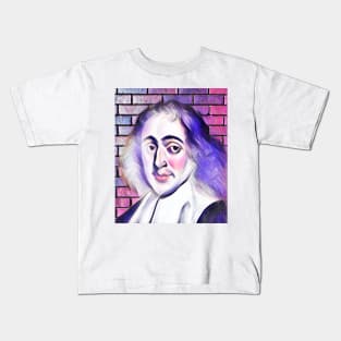 Baruch Spinoza Pink Portrait | Baruch Spinoza Artwork 7 Kids T-Shirt